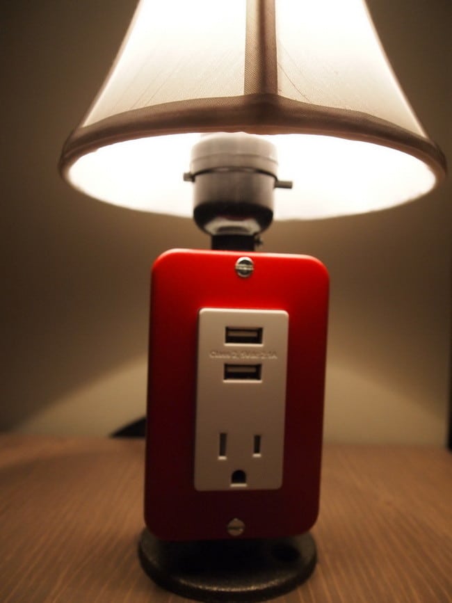 usb Cool and diy padded outlet  headboard lamp kit   RemoveandReplace.com