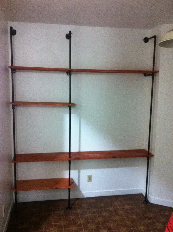 How To Build A Plumbing Pipe Shelving Wall Unit Easy DIY ...
