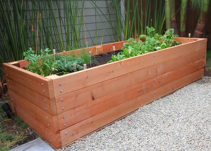 Huge Garden Planter Box made of Redwood and 8' feet long by 3' feet 