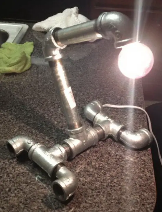 diy plumbing pipe fittings desk lamp_4