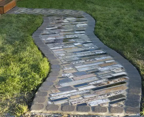 walkway made from recycled granite countertops_1