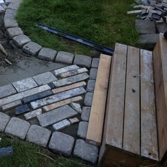 walkway made from recycled granite countertops_6
