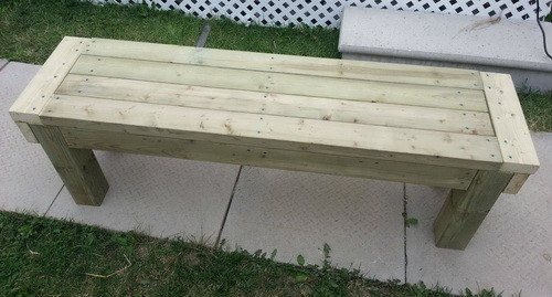 Here Is The Finished Product The Easy To Build Diy Wooden Patio Bench