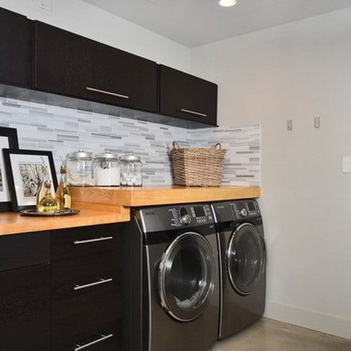 How do you refurbish laundry room cabinets?