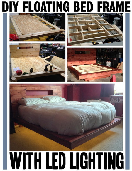 How To Build A DIY Floating Bed Frame With LED Lighting 