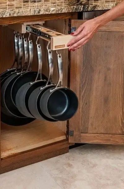 storage kitchen pots pans solutions para sartenes pan small cocina como porta la cozinha panelas da mutfak los cabinet na