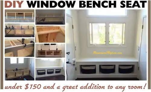 DIY Wooden Window Bench Seat With Storage | RemoveandReplace.com