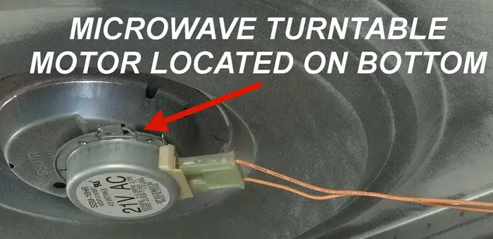 microwave turntable motor is located under the microwave