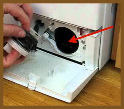 front load washer how to drain out water