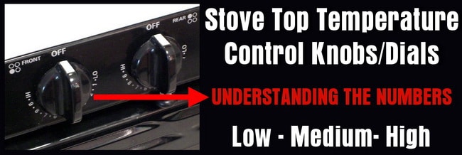 stove top temp control setting numbers