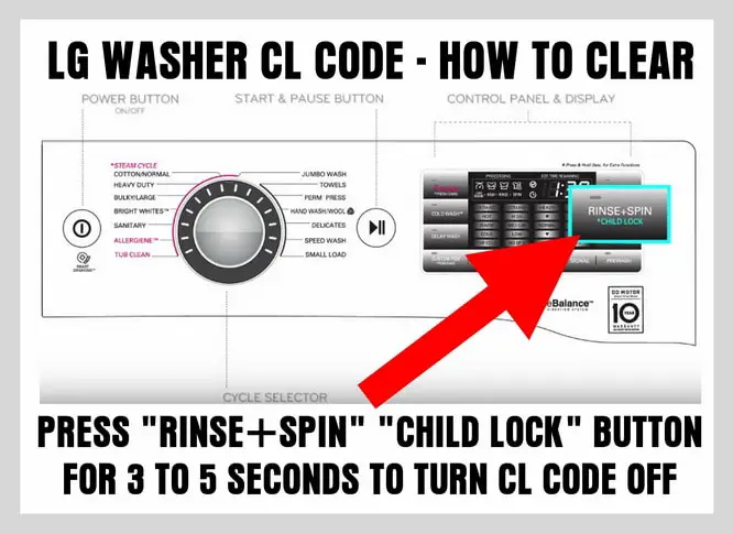 LG washer cl code - How to turn off