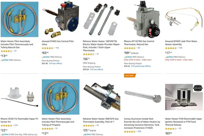 Water heater parts