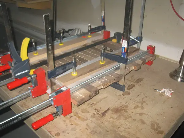 Custom Cutting Board first gluing operation with side grain