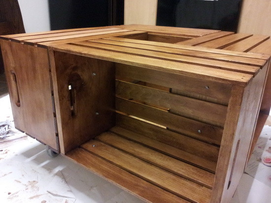 Diy wine crate coffee table 12