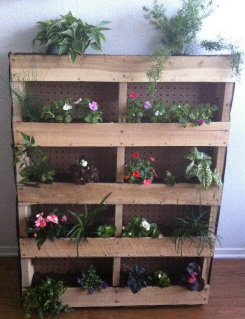 Vertical Garden Made From A Shipping Pallet