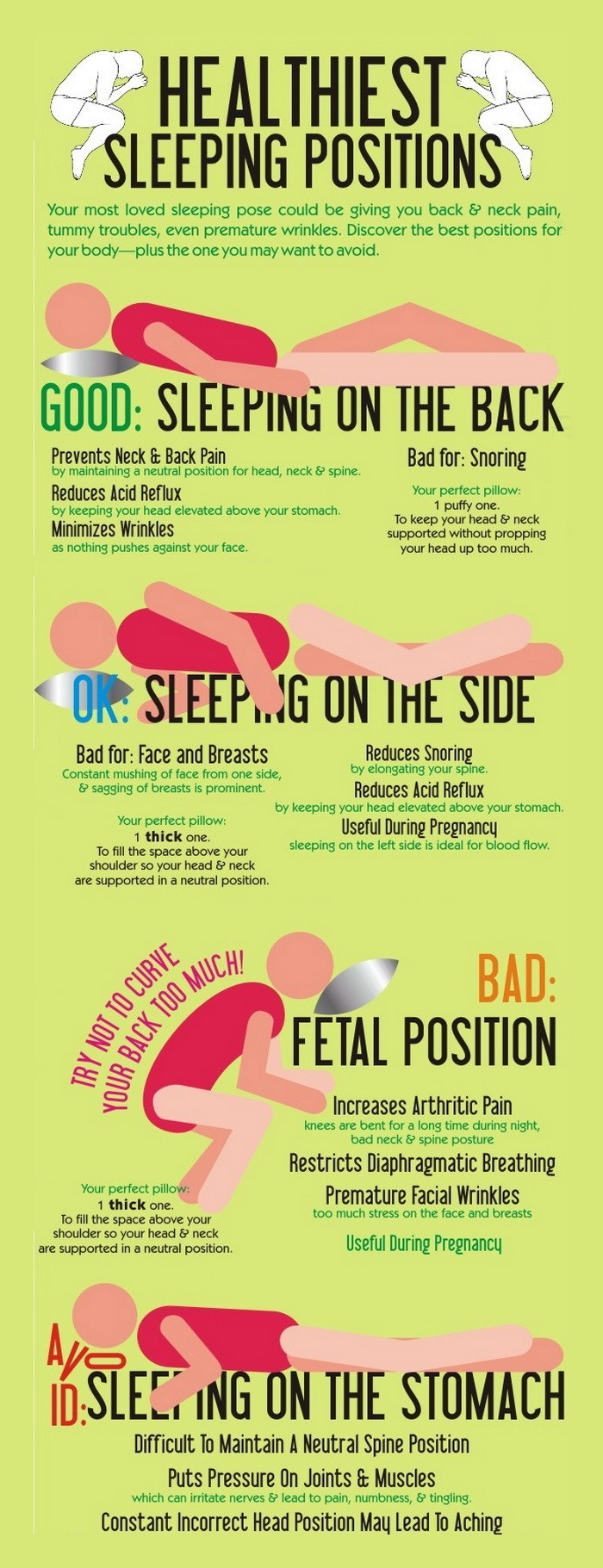 sleeping positions for neck and back pain