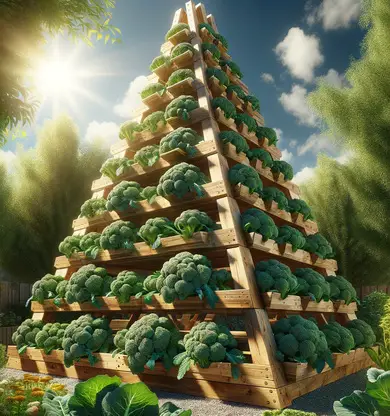 Broccoli Garden Pyramid Tower