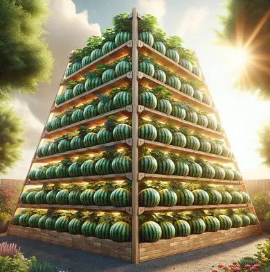 Watermelon Garden Pyramid Tower
