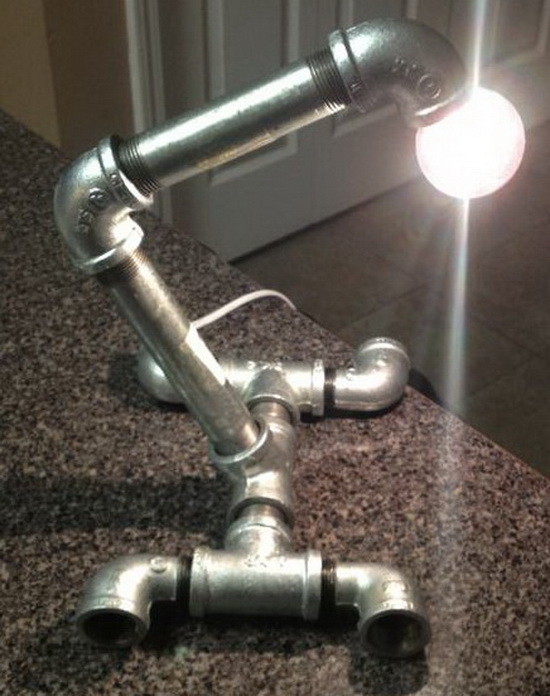 diy plumbing pipe fittings desk lamp_2