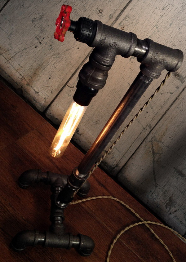 Build An Inexpensive DIY Plumbing Pipe Fittings Desk Lamp 