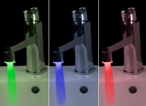Temperature Sensor 3 Color RGB Glow Shower LED Light Water Faucet Tap