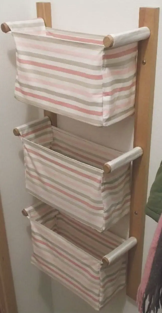 Wall hanging storage with 3 IKEA baskets