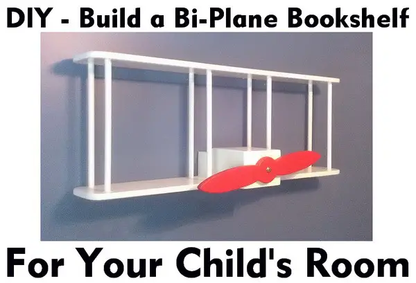 diy bi-plane bookshelf