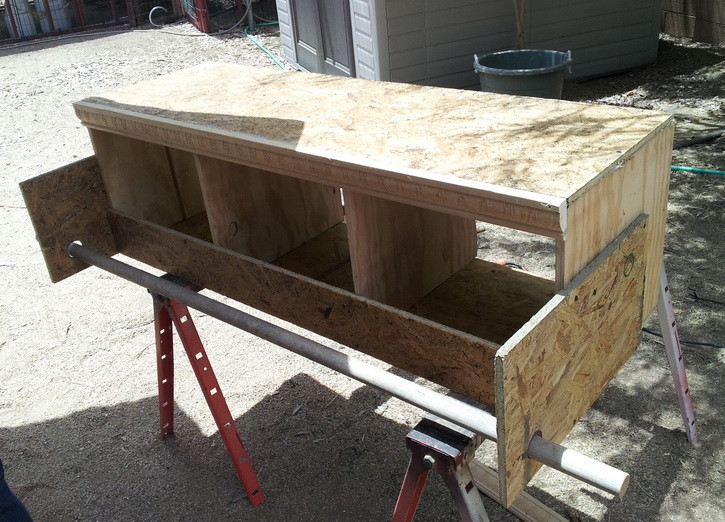 Here is the front “roost bar” attached using our side pieces