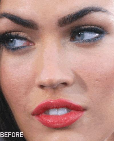 Megan Fox before and after photoshop