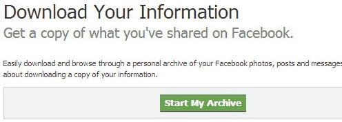 facebook download your information