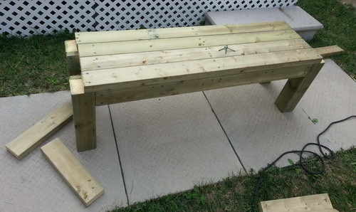 How To Build A Simple Patio Deck Bench Out Wood Step By