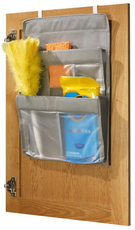Cabinet Door 5-Pocket Cleaning Supplies Organizer