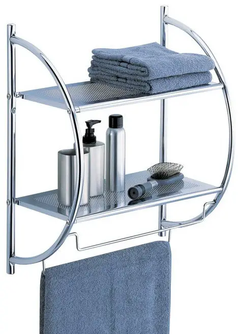 Organize It All 2-Tier Shelf with Towel Bars