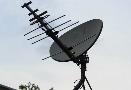 Satellite Dish With HD Antenna