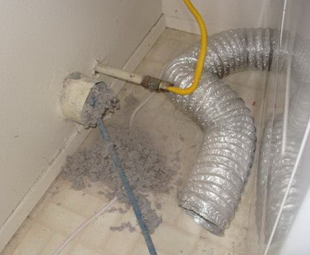 dryer vent filled with lint