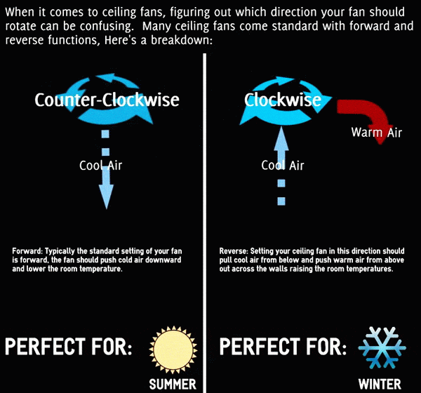 Ceiling Fan Direction in the Winter and Summer