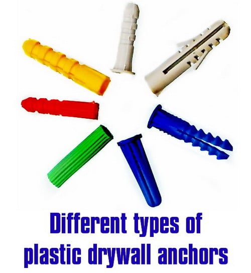 different types of plastic wall anchors for drywall