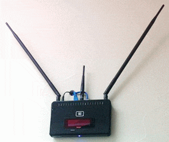 router mounted on wall