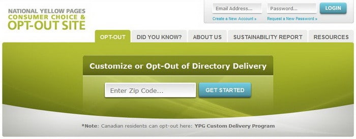 yellow pages opt out.com