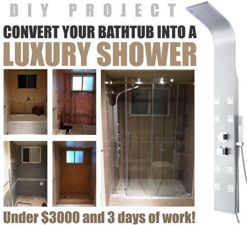 How To Convert A Bathtub Into A Luxury Walk In Shower