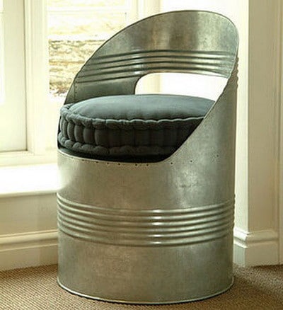 chair from used oil barrel