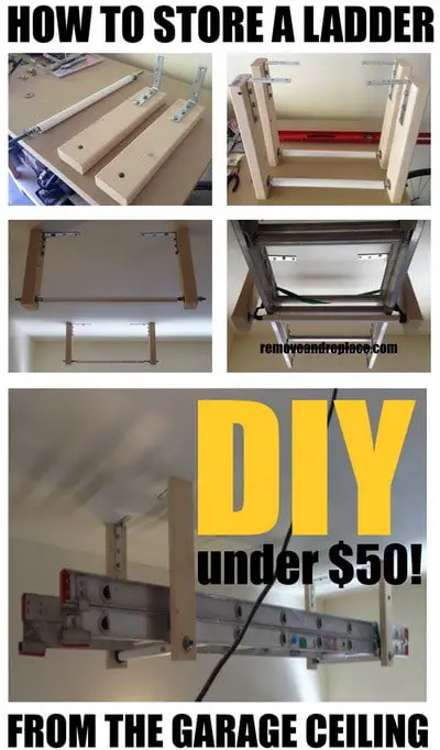 A Ladder On The Garage Ceiling, How To Hang A Ladder From The Garage Ceiling