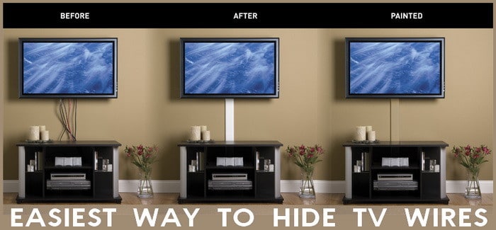 hiding tv cords on wall