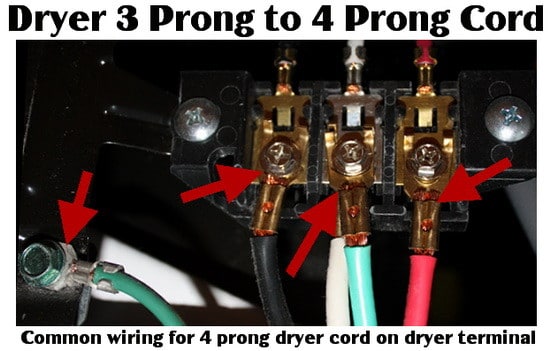 4 prong dryer cord - how to wire it