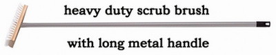 scrub brush with metal handle
