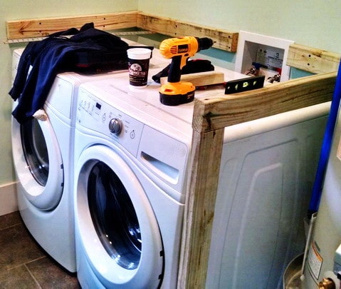 Diy Laundry Room Countertop Over Washer Dryer