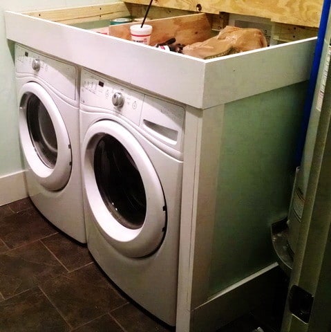 Diy Laundry Room Countertop Over Washer Dryer