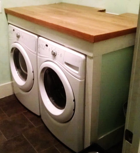 waterfall countertop laundry room