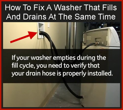 How To Fix A Washing Machine That Fills And Drains At The Same Time