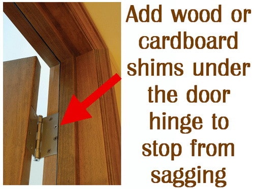 How To Fix A Door That Is Sagging Or Hitting The Door Frame